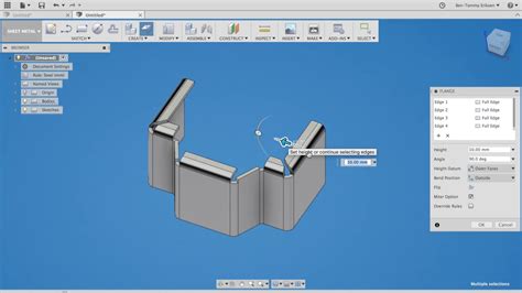 how to bend sheet metal in fusion 360|fusion 360 sheet metal cylinder.